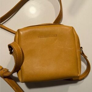 Portland Leather Mustard /Camel Tan Crossbody Bag 6 x 7